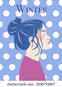 Mujer de invierno y antecedentes simples