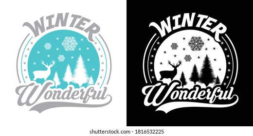 Winter Wonderful Printable Vector Illustration