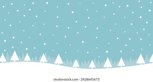 Winter Wunderland Banner Vektor-Illustration. Weiße Schneelandschaft.