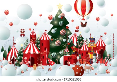 winter wonderland christmas greetings design template vector/ illustration