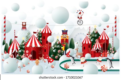 winter wonderland christmas greetings design template vector/ illustration