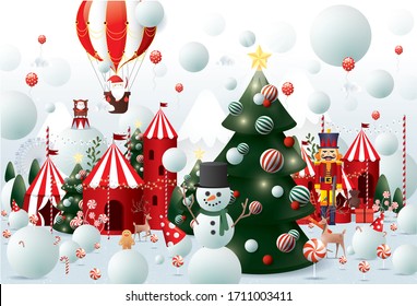 winter wonderland christmas greetings design template vector/illustration