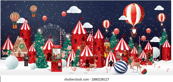 Winter wonderland christmas greetings design template vector, illustration