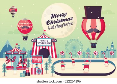 winter wonderland christmas vector/illustration