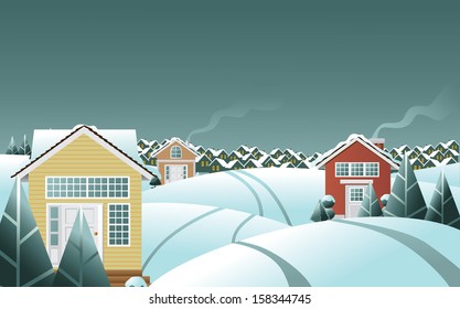 Winter wonderland.. EPS 10 vector, grouped for easy editing. No open shapes or paths.