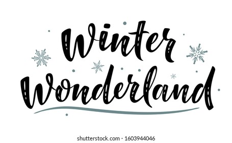 Winter Wonderland Hand Drawn Simple Lettering Stock Vector (Royalty ...