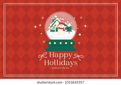 Winter Wonderland Holiday Card Designs Background, Trendy vector illustration with Christmas decorative elements Perfect for Greeting Cards, invitations, social media, and festive designs.