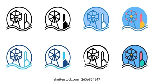 Winter wonderland icon set multiple style collection 
