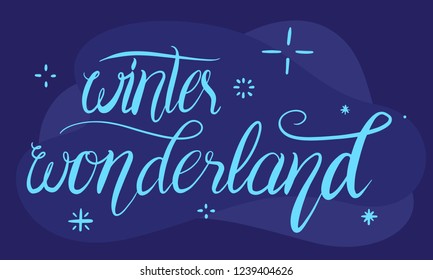 Winter Wonderland Lettering Typography Decorative Greetings Card 