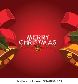 Winter Wonderland: Merry Christmas Holiday Celebration Card Illustration with Happy New Year Greeting and Festive Decoration on a Background