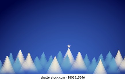 Winter Wonderland Vector - Serene winter forest scene with a seamless bright blue abstract background. Ideal for conveying the tranquil beauty of a snowy landscape in your design projects.