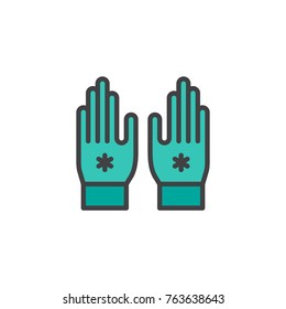 Winter wool gloves filled outline icon, line vector sign, linear colorful pictogram isolated on white. Symbol, logo illustration. Pixel perfect vector graphics