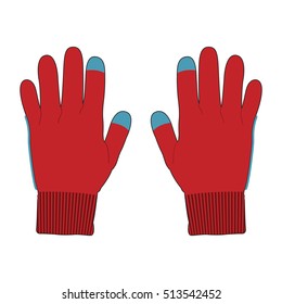 Winter Wool Gloves Vector