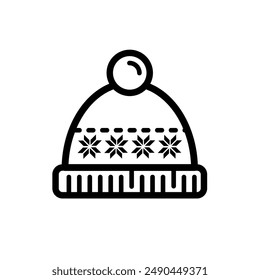 winter wool hat ,  pom-pom cao- vector icon