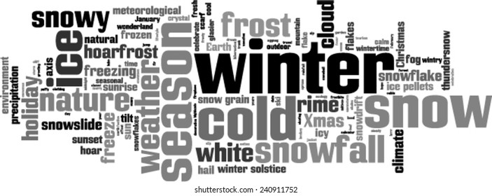 Winter word cloud concept. Vector illustration