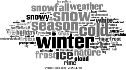 Winter word cloud concept. Vector illustration