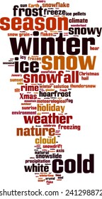 Winter word cloud concept. Vector illustration