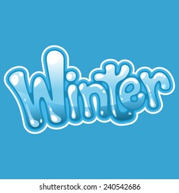 Winter words with ice letters