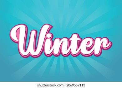 Winter World Text Effect, Editable Text Style Free Vector