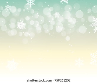 Winter xmas bokeh background with snowflakes. Christmas bokeh holiday decoration.