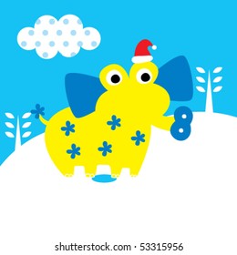 winter xmas elephant