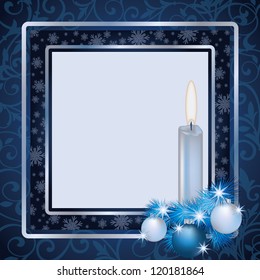 Winter xmas frame scrapbooking, vector illustration