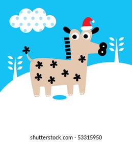 winter xmas horse
