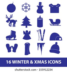 winter and xmas icon collection eps10