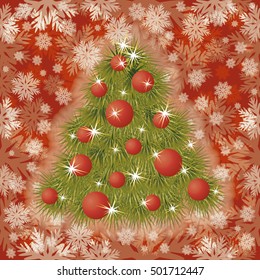 Winter xmas tree seamless wallpaper, Happy new year. vector illustration