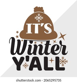 It's Winter Y'all Printable Vector Illustration