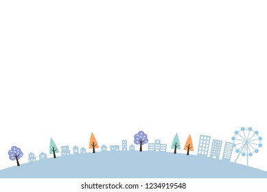 winter-autumn cityscape (round)