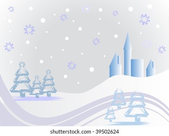 winter/christmas landscape - vector