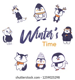 Winter's Animal Hand Drawn Illustration