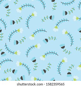 Winters Floral Vector Seamless Pattern