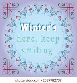  Winter's inspirational message with elegant frosty frame design