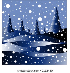 winter's night with snowfall great for christams card