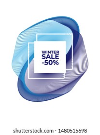 Wintersale  geometrical poster design. Vector illustration