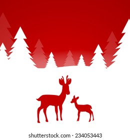 Winterscene - christmas card - vector