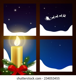 Winterscene - christmas card - vector
