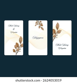 
Winter-themed wedding card with snowflakes and cool color palette.