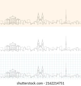 Winterthur Hand Drawn Profile Skyline