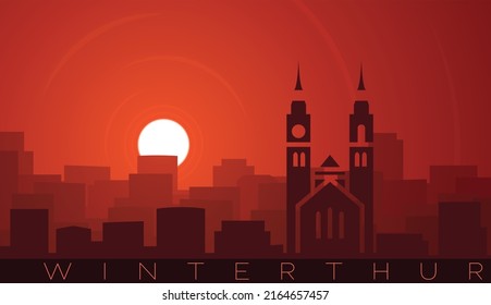 Winterthur Low-Sun-Skyline-Szene