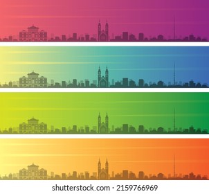 Winterthur Multiple Color Gradient Skyline Banner