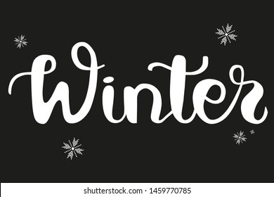 Winter.Vector. Word on black background