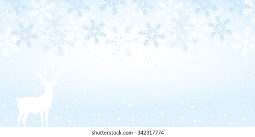 Wintry Background with white Reindeer
