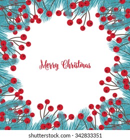 Wintry Christmas Card with Fir Twigs