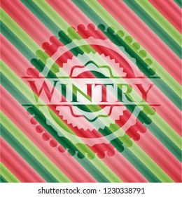 Wintry christmas style emblem.