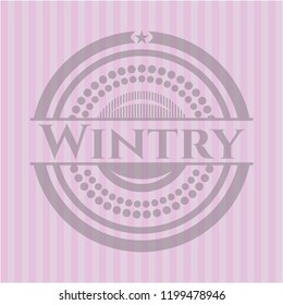 Wintry vintage pink emblem