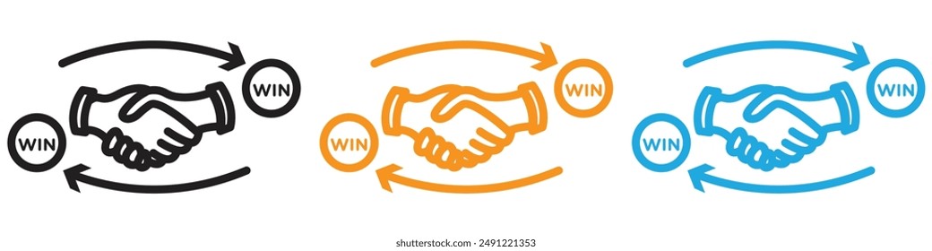 Win-Win Business Deal Vektorgrafik Logo Set Kollektion für Web App UI