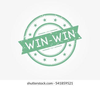 win-win. green stamp sign vector illustration